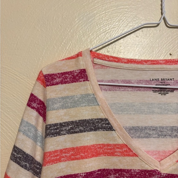 Lane Bryant Striped V-Neck Top - Picture 5 of 7